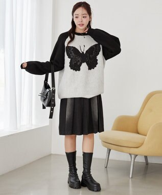 WEGO フラッフィーグラフィックBIGニットプルオーバー 柄8