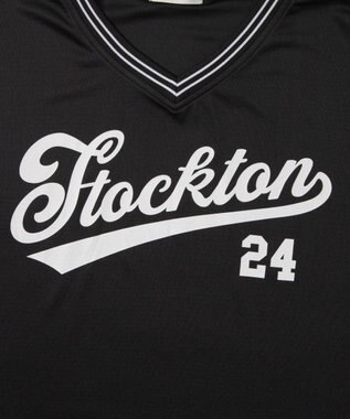 WEGO 【ユニセックス着用ITEM/2点セットネックレス付き/MLサイズ展開】アクセ付きラインリブメッシュプルオーバー ブラック