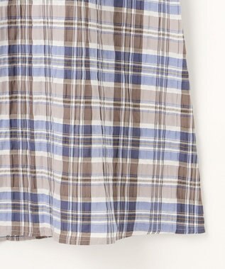 ANY チェックシャーリングワンピース ブラウン×ブルー