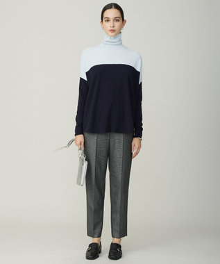 ICB L ウォッシャブルライトウール スティックパンツ ラメチェック