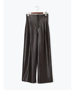 Te chichi フェイクレザーセミワイドパンツ《2025Autumn catalog item》 ブラウン