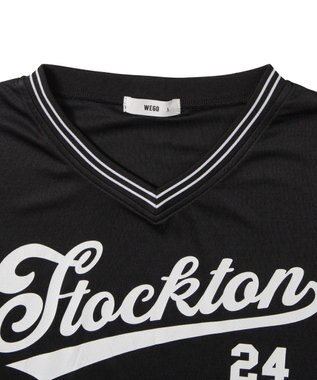 WEGO 【ユニセックス着用ITEM/2点セットネックレス付き/MLサイズ展開】アクセ付きラインリブメッシュプルオーバー ブラック