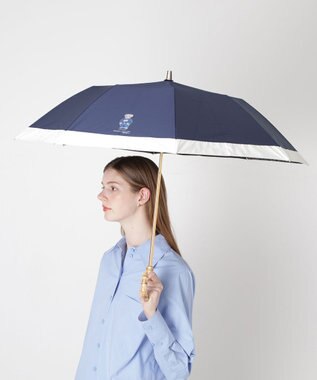 MOONBAT 【WEB限定/遮光率100%/遮熱/UV】POLO RALPH LAUREN（ポロ ラルフローレン）晴雨兼用日傘 ポロベア バイカラー 折りたたみ傘 楽折 ネイビー×オフ