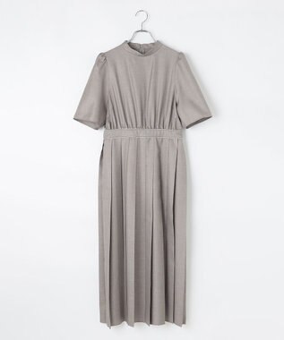 #Newans 〈花乃まりあさんコラボ〉ワイドプリーツワンピース チャコール