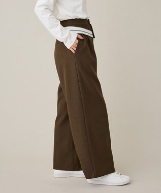 CRAFT STANDARD BOUTIQUE ウエスト折り返しスラックス Brown Mixture