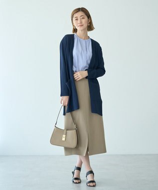 YECCA VECCA 【接触冷感】COOLバックピンタックブラウス Blue