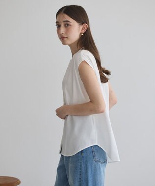YECCA VECCA 【接触冷感】COOLバックピンタックブラウス Off White