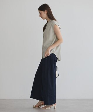 YECCA VECCA 【接触冷感】COOLバックピンタックブラウス Gray Beige