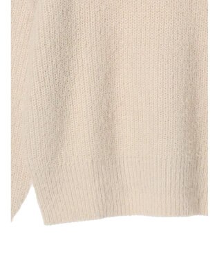 Green Parks フェザーモックネックニットプルオーバー Ecru