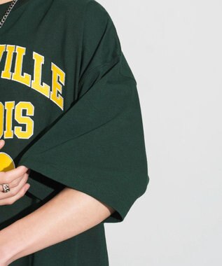 WEGO 【ユニセックス着用ITEM/ネックレス付き】アクセ付きグラフィックT（S） グリーン