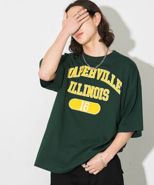 WEGO 【ユニセックス着用ITEM/ネックレス付き】アクセ付きグラフィックT（S） グリーン