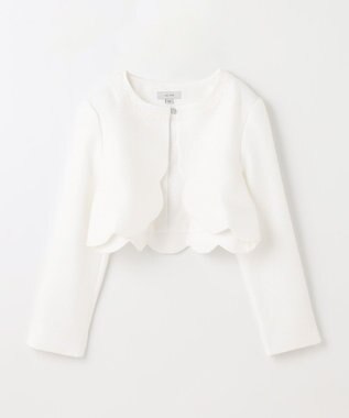 ANY KIDS 裾スカラップノーカラージャケット ホワイト