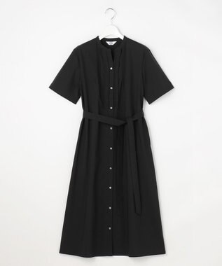 J.PRESS LADIES S 【一枚で着映え】ライトタフタ タックプリーツ ワンピース ブラック系