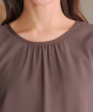 Tiaclasse L ブラウジングシフォンワンピース モカ