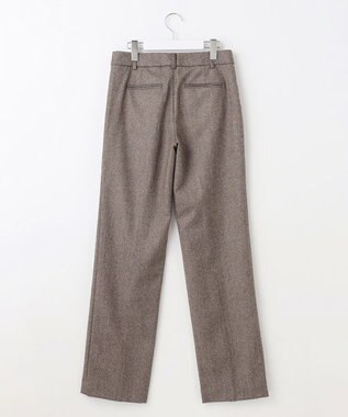 J.PRESS LADIES S 【セットアップ対応】ウールストレッチツイード ストレート パンツ ダークブラウン系
