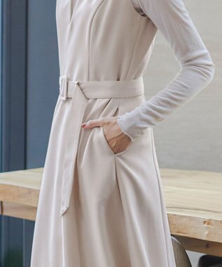 Tiaclasse 【洗える】ラウンドキーネックジャンパースカート アイボリー