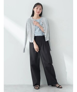 earth music&ecology シアークルーカーディガン Gray Mixture