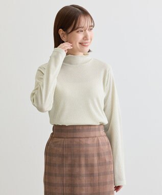 Green Parks ラメリブタートルプルオーバー Light Beige