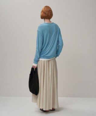 ATON MODAL SILK JERSEY | クルーネックプルオーバー SAX