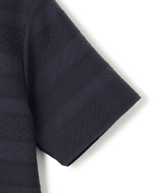 JOSEPH HOMME ジャガードボーダー　クルーネックTシャツ ネイビー系3