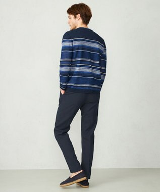 JOSEPH ABBOUD 【サスティナブル】スラブギマボーダー カーディガン ブルー系2