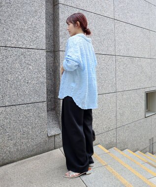 CRAFT STANDARD BOUTIQUE ポコポコワッシャーシャツ Sax