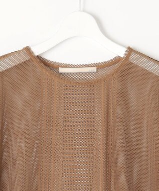 自由区 【洗える・XSサイズあり】レースEDGE Tシャツ＆インナータンクトップセット トップス キャメル系