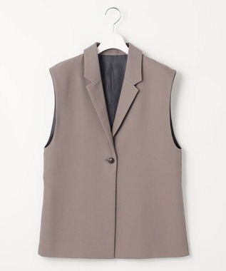 Feroux 【洗える】バックペプラム ジレ ライトグレー系
