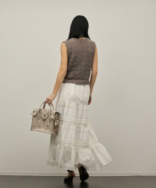 GRACE CONTINENTAL クロシェライクニットジレ グレー