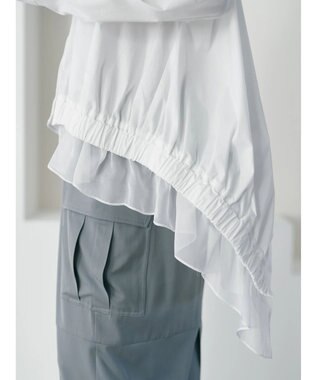 YECCA VECCA シアーMIXアシメシャツ Off White