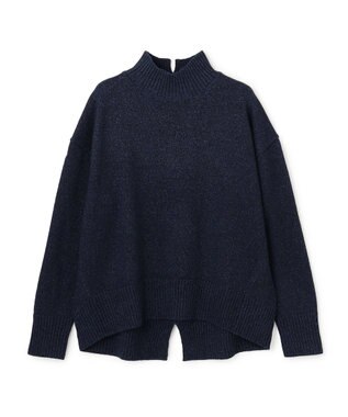 UNFILO カシミヤブレンド ハイネックニット ネイビーラメ