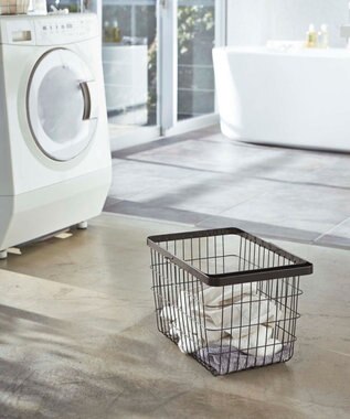 tower ランドリーワゴン+バスケット タワー ブラック ブラック