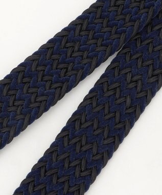 JOSEPH ABBOUD 【イタリア素材・日本製】ストレッチ ベロア ベルト ネイビー系