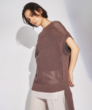 GRACE CONTINENTAL メッシュ2wayニットトップ