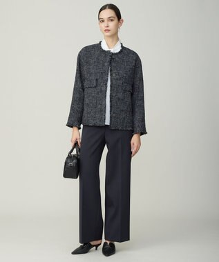 ICB ストレッチジョーゼット ボウタイライク ブラウス オフホワイト