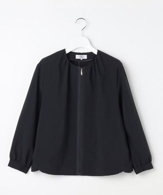 J.PRESS LADIES BREEZE COOL トロ ノーカラー ブルゾン ネイビー系