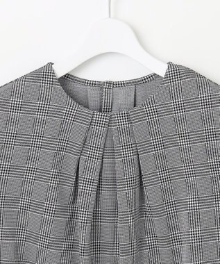 J.PRESS LADIES L チェックジャージー カットソー ブラック×ホワイト系