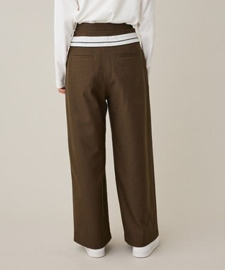 CRAFT STANDARD BOUTIQUE ウエスト折り返しスラックス Brown Mixture