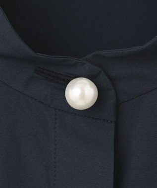 #Newans 【セレモニーにも】パールボタンビッグシャツ ネイビー系