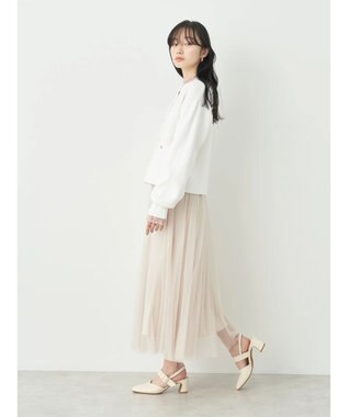 earth music&ecology チュールフレアスカート Light Beige