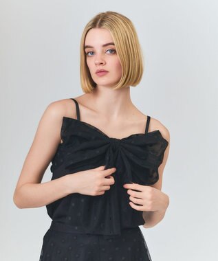 GRACE CONTINENTAL ドットボウタイキャミ ブラック