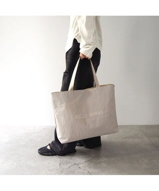 PELLE BORSA ラージサブバッグ Wrinkle リンクル 6525 ライトグレー