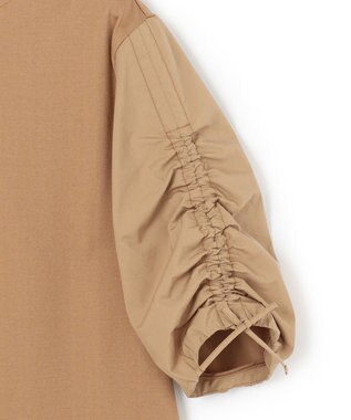 23区 L 【洗える】タックディテールプルオーバー ギャザー カットソー キャメル系