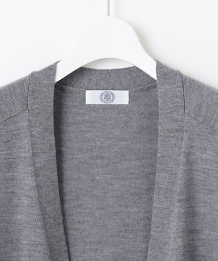 J.PRESS LADIES S 【洗える】KNIT BASIC ロングカーディガン トップグレー系
