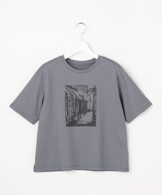 J.PRESS LADIES プリント Ｔシャツ グレー系