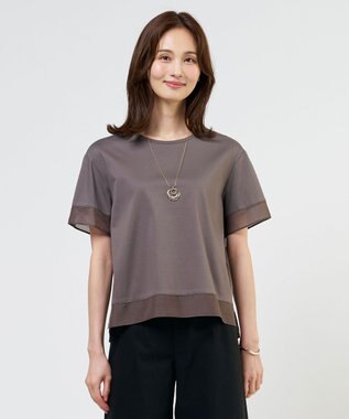 J.PRESS LADIES S 【シーンレスに活躍】コットンスムース シアーデザイン カットソー