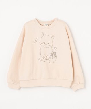 ANY KIDS 【WEB限定】7days 裏毛 トレーナー エクリュ×ネコ