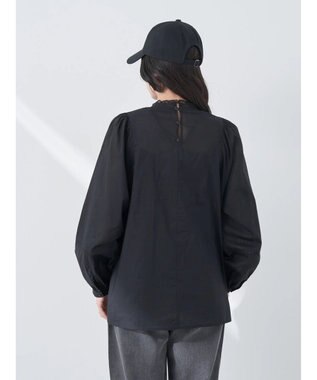 earth music&ecology ピンタックレースブラウス Black