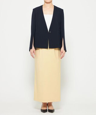 uncrave ウォッシャブル ダブルクロス スリットスリーブジャケット ネイビー