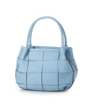 UNBILLION 【訳あり商品】ピークスピーク PEAKSPEAK / 牛革パッチワーク・フラップトートS サックスブルー